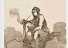 Mężczyzna palący fajkę [przed 1802], tusz, pędzel  