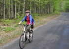 Szczęśliwa mama na trasie, a spodnie spisują się doskonale także na rowerze! :)