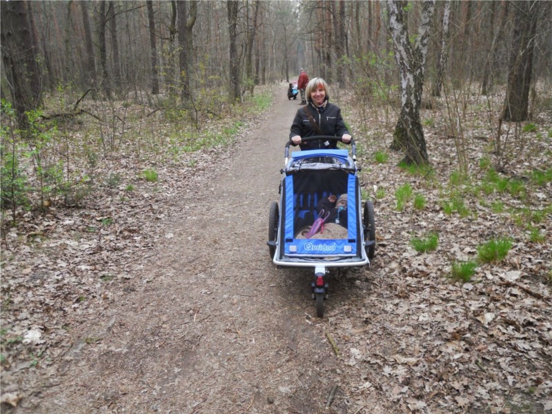 Qeridoo SpeedKid2 w wersji spacerowej na leśnych szlakach